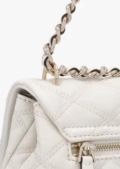 Discount GUESS Tamsin Quilted Off White Cross-Body Bag