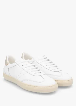 Outlet DANIEL Thamby White Leather Low Profile Trainers