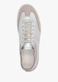 Hot DANIEL Thascal Silver Leather Low Profile Trainers