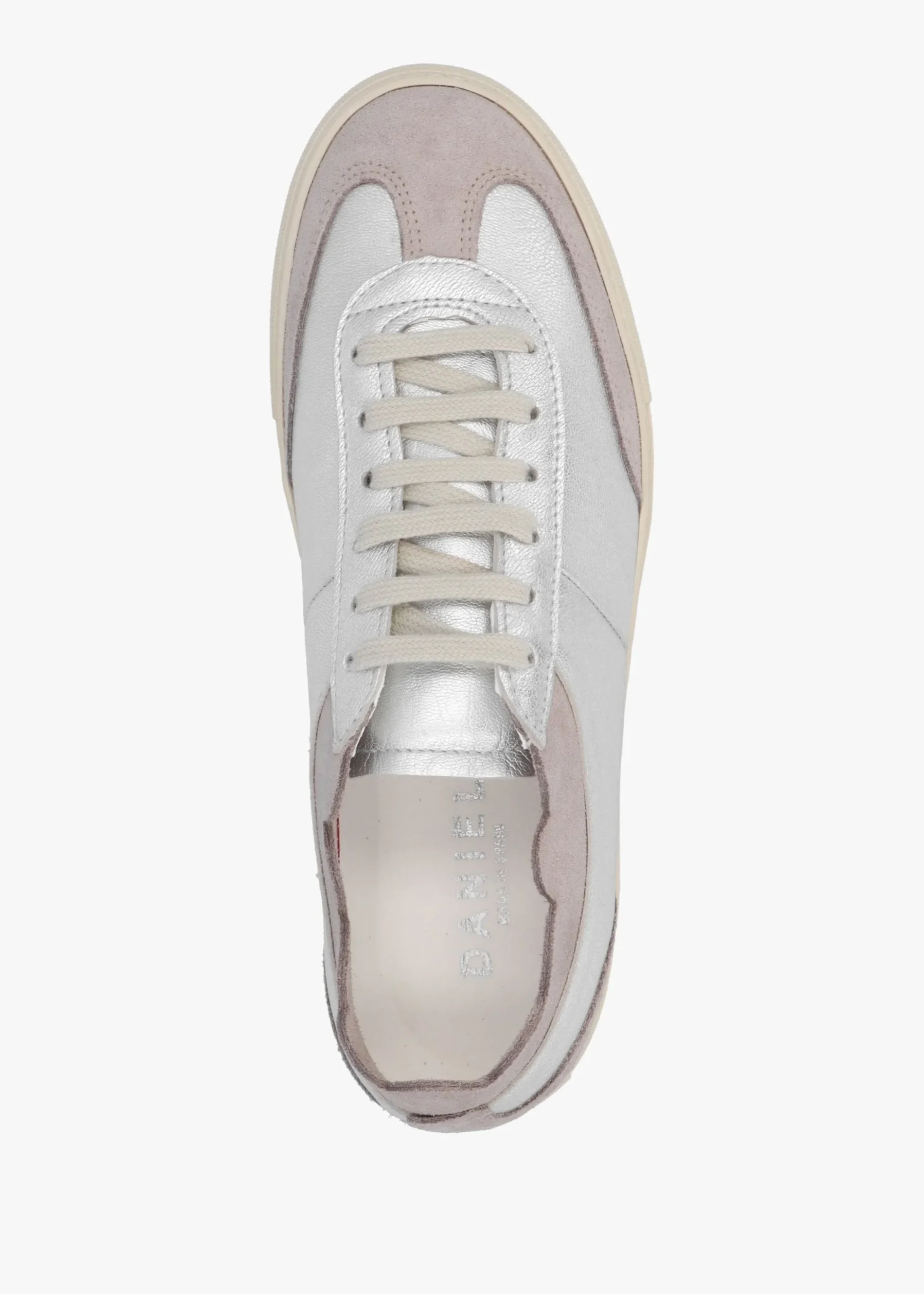 Hot DANIEL Thascal Silver Leather Low Profile Trainers