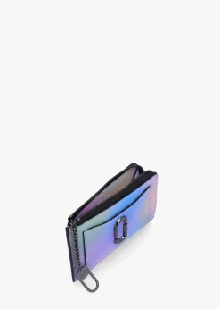 Hot MARC JACOBS The Airbrush Utility Snapshot Top Zip Blue Multi Leather Wallet