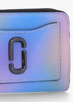 Hot MARC JACOBS The Airbrush Utility Snapshot Top Zip Blue Multi Leather Wallet