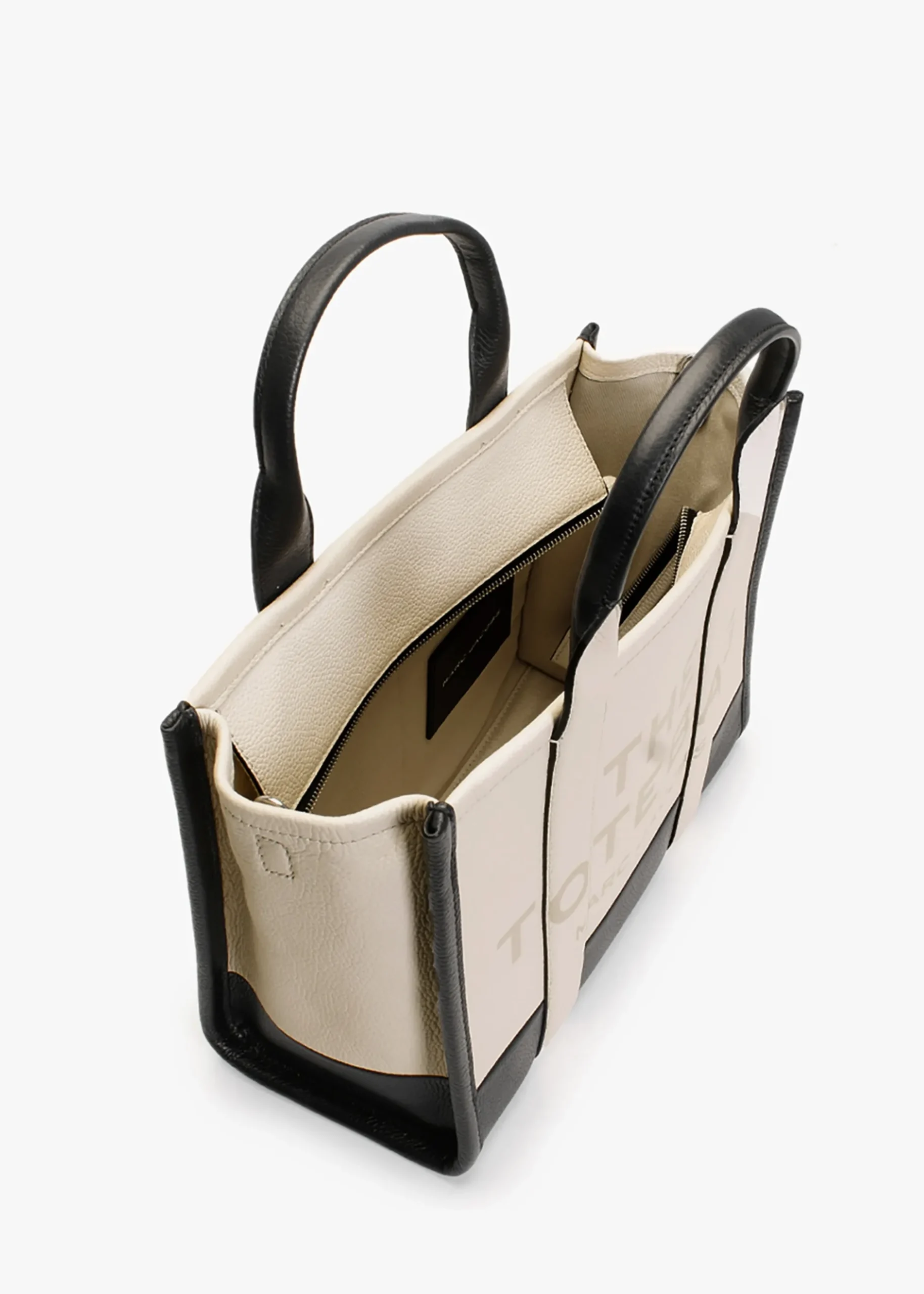 Hot MARC JACOBS The Colourblock Small Ivory Multi Leather Tote Bag