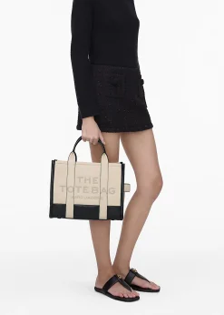 Hot MARC JACOBS The Colourblock Small Ivory Multi Leather Tote Bag