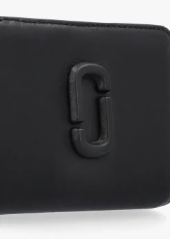 Clearance MARC JACOBS The Covered J Marc Mini Black Leather Compact Wallet