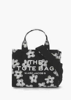 Sale MARC JACOBS The Daisy Canvas Small Black & White Tote Bag