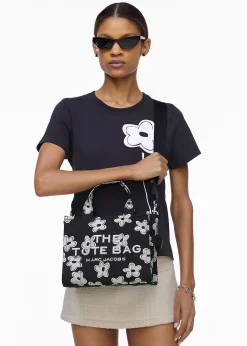 Sale MARC JACOBS The Daisy Canvas Small Black & White Tote Bag