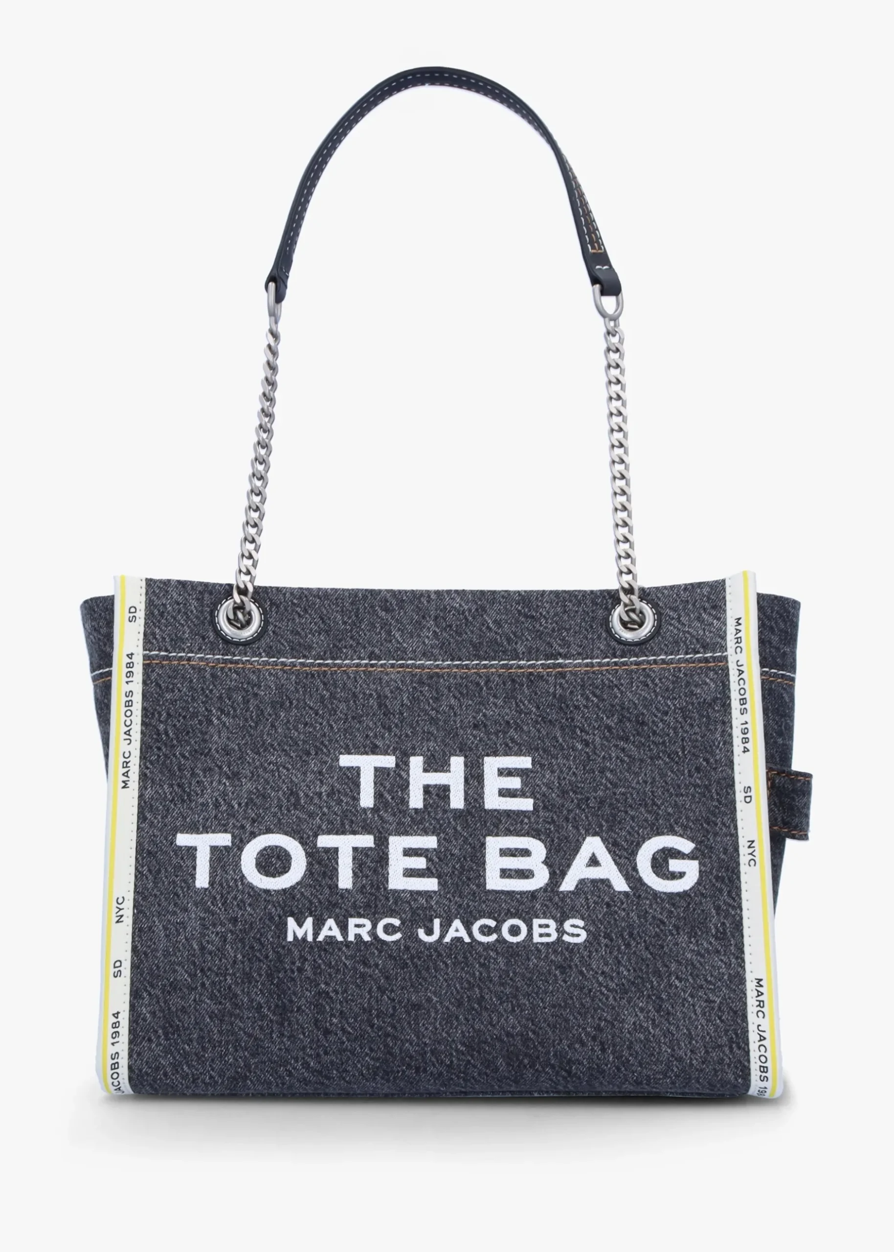 Outlet MARC JACOBS The Denim Chain Medium Black Wash Tote Bag