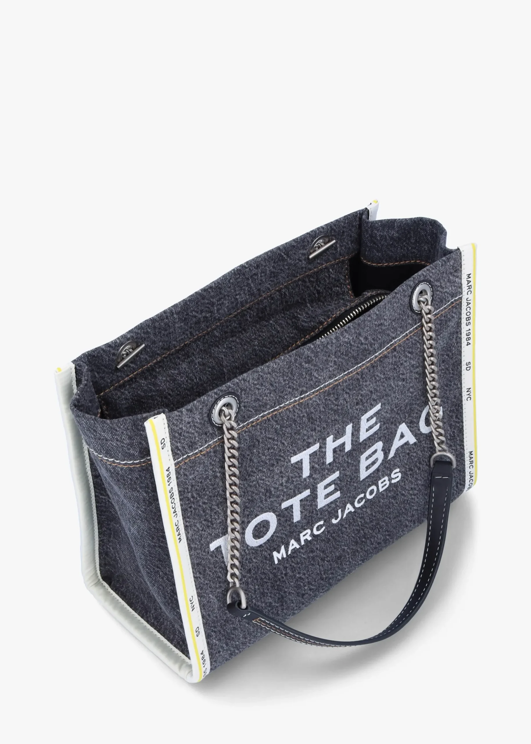 Outlet MARC JACOBS The Denim Chain Medium Black Wash Tote Bag