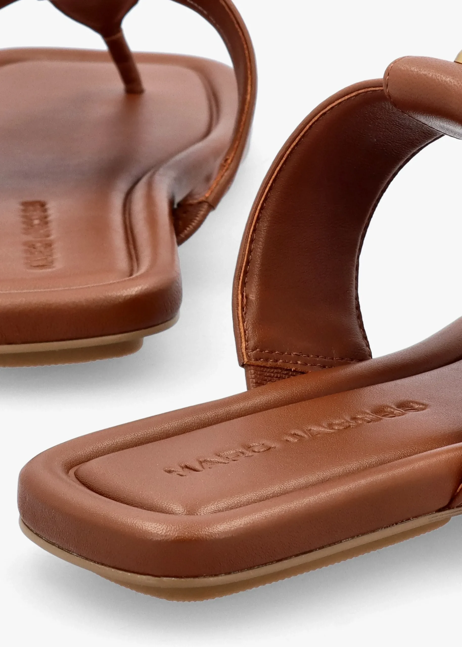 Hot MARC JACOBS The Dual T Strap Brandy Leather Sandals