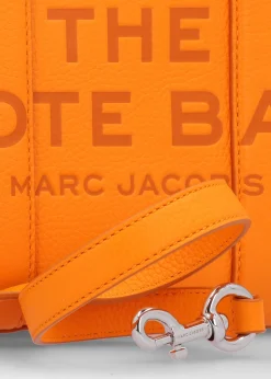 Online MARC JACOBS The Leather Small Tangerine Tote Bag