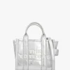 Outlet MARC JACOBS The Metallic Leather Silver Cross-Body Tote Bag