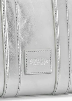 Outlet MARC JACOBS The Metallic Leather Silver Cross-Body Tote Bag