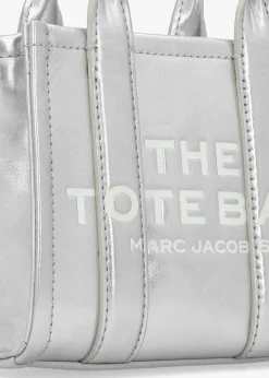 Outlet MARC JACOBS The Metallic Leather Silver Cross-Body Tote Bag