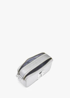 Outlet MARC JACOBS The Snapshot DTM Silver Leather Camera Bag