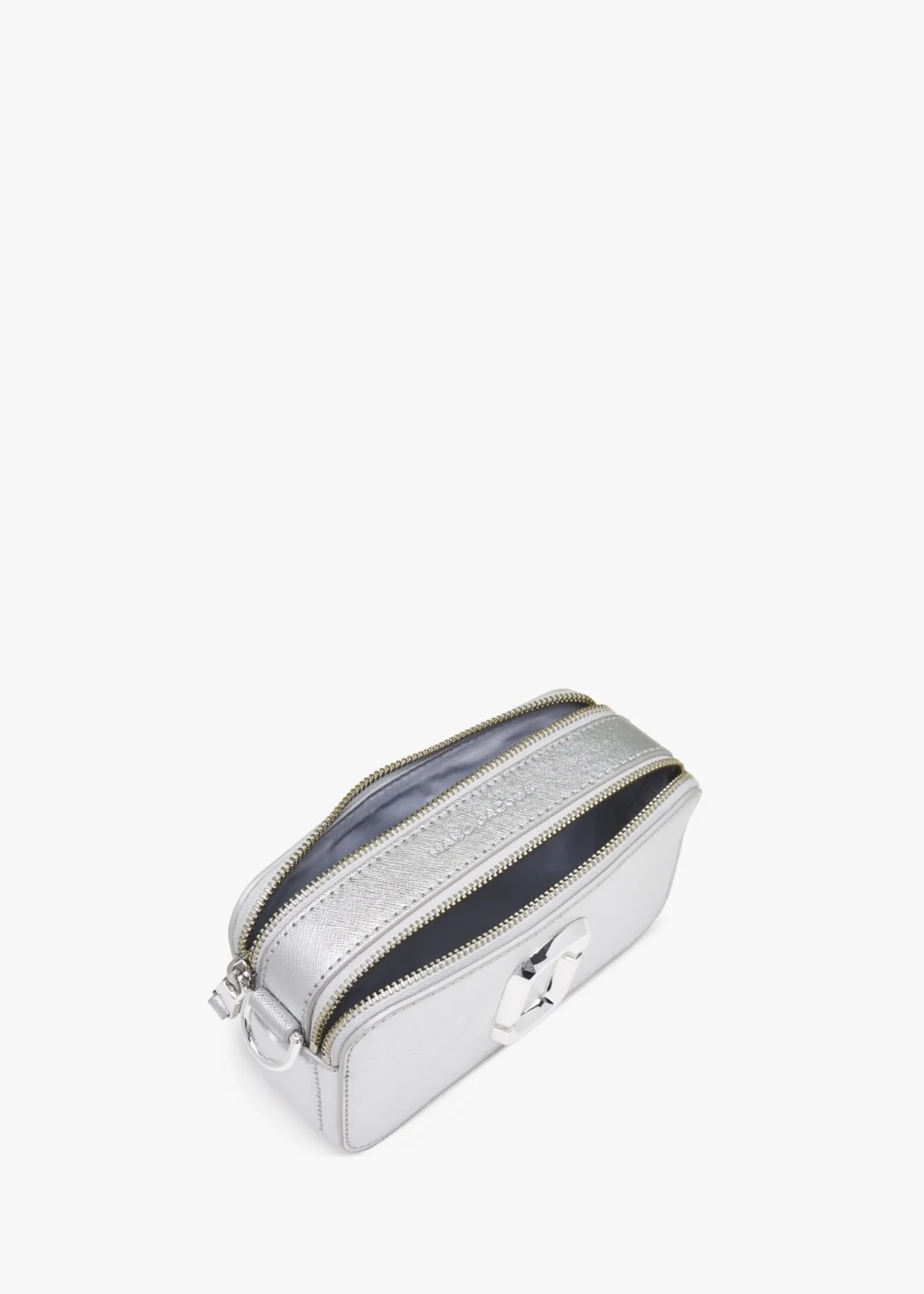 Outlet MARC JACOBS The Snapshot DTM Silver Leather Camera Bag