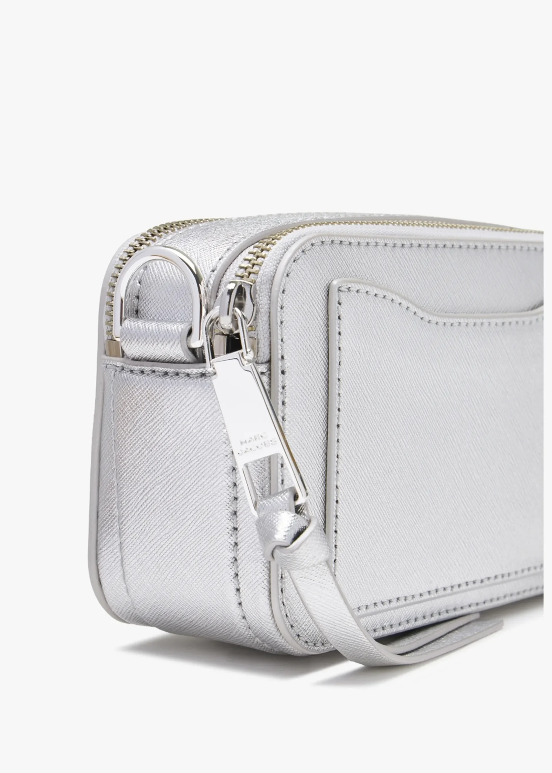 Outlet MARC JACOBS The Snapshot DTM Silver Leather Camera Bag