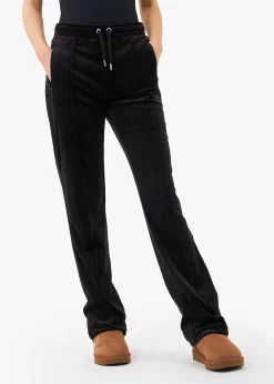 New JUICY COUTURE Tina Black Velour Diamante Track Pants