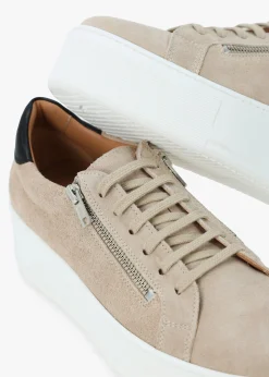 Hot DANIEL Tippy Taupe Suede Flatform Trainers