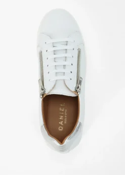 Discount DANIEL Tippy White Leather Flatform Trainers