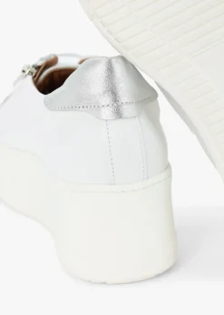 Discount DANIEL Tippy White Leather Flatform Trainers