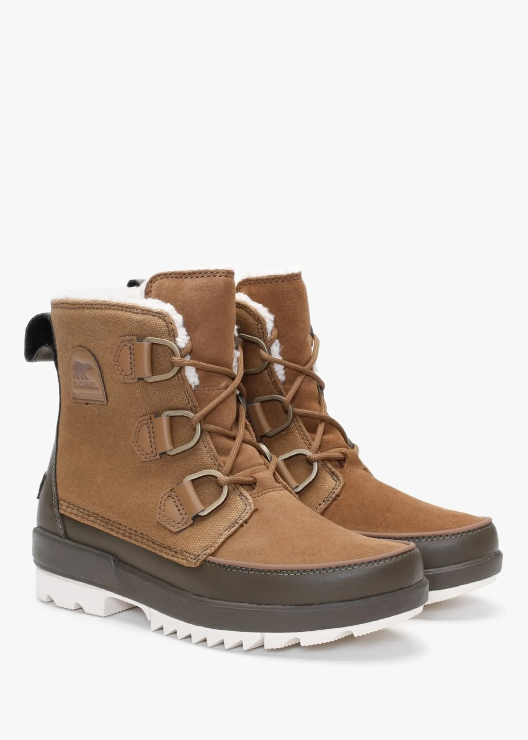 Discount SOREL Torino II Parc Shearling Velvet Tan Olive Green Waterproof Boots