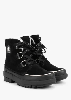Fashion SOREL Torino II Parc Shearling Black Leather Waterproof Boots