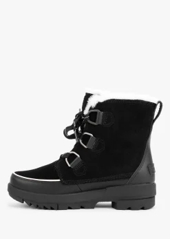 Fashion SOREL Torino II Parc Shearling Black Leather Waterproof Boots
