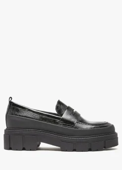 Outlet DANIEL Treasure Black Patent Leather Chunky Loafers