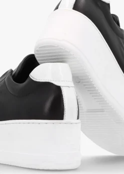 Sale DANIEL Tred Black Smooth Leather Laceless Flatform Trainers