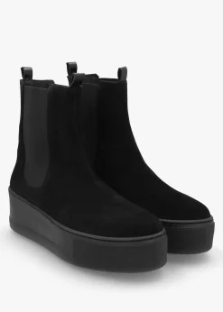 Online DANIEL Tred Black Suede Flatform Chelsea Boots