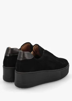 Outlet DANIEL Tred Black Suede Laceless Flatform Trainers