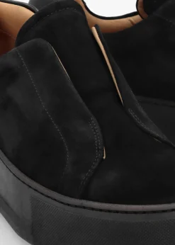 Outlet DANIEL Tred Black Suede Laceless Flatform Trainers