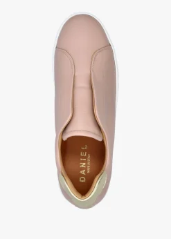Discount DANIEL Tred Nude Pink Leather Laceless Flatform Trainers
