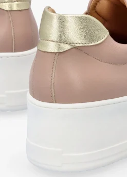 Discount DANIEL Tred Nude Pink Leather Laceless Flatform Trainers