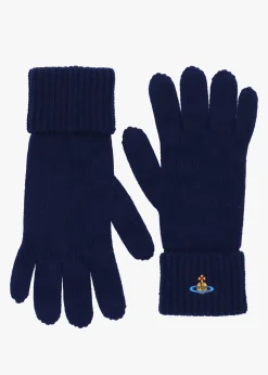 Clearance VIVIENNE WESTWOOD Unisex Sporty Navy Blue Wool Gloves