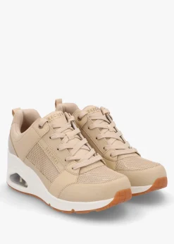 Sale SKECHERS Uno Everything Nice Natural Wedge Trainers