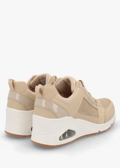 Sale SKECHERS Uno Everything Nice Natural Wedge Trainers