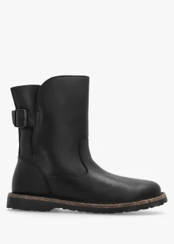 Outlet BIRKENSTOCK Uppsala Shearling Black Leather Ankle Boots