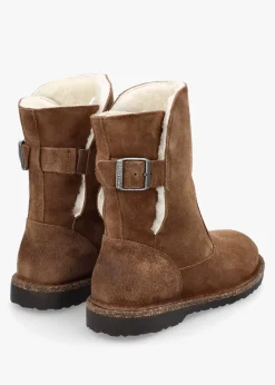 Fashion BIRKENSTOCK Uppsala Shearling Dark Tea Suede Ankle Boots