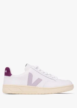 Hot VEJA V-12 Leather Extra White Parma Magenta Trainers