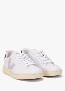 Hot VEJA V-12 Leather Extra White Parma Magenta Trainers