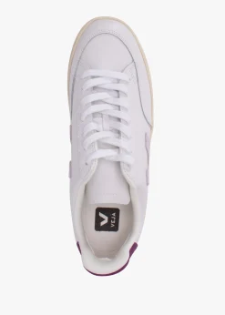 Hot VEJA V-12 Leather Extra White Parma Magenta Trainers