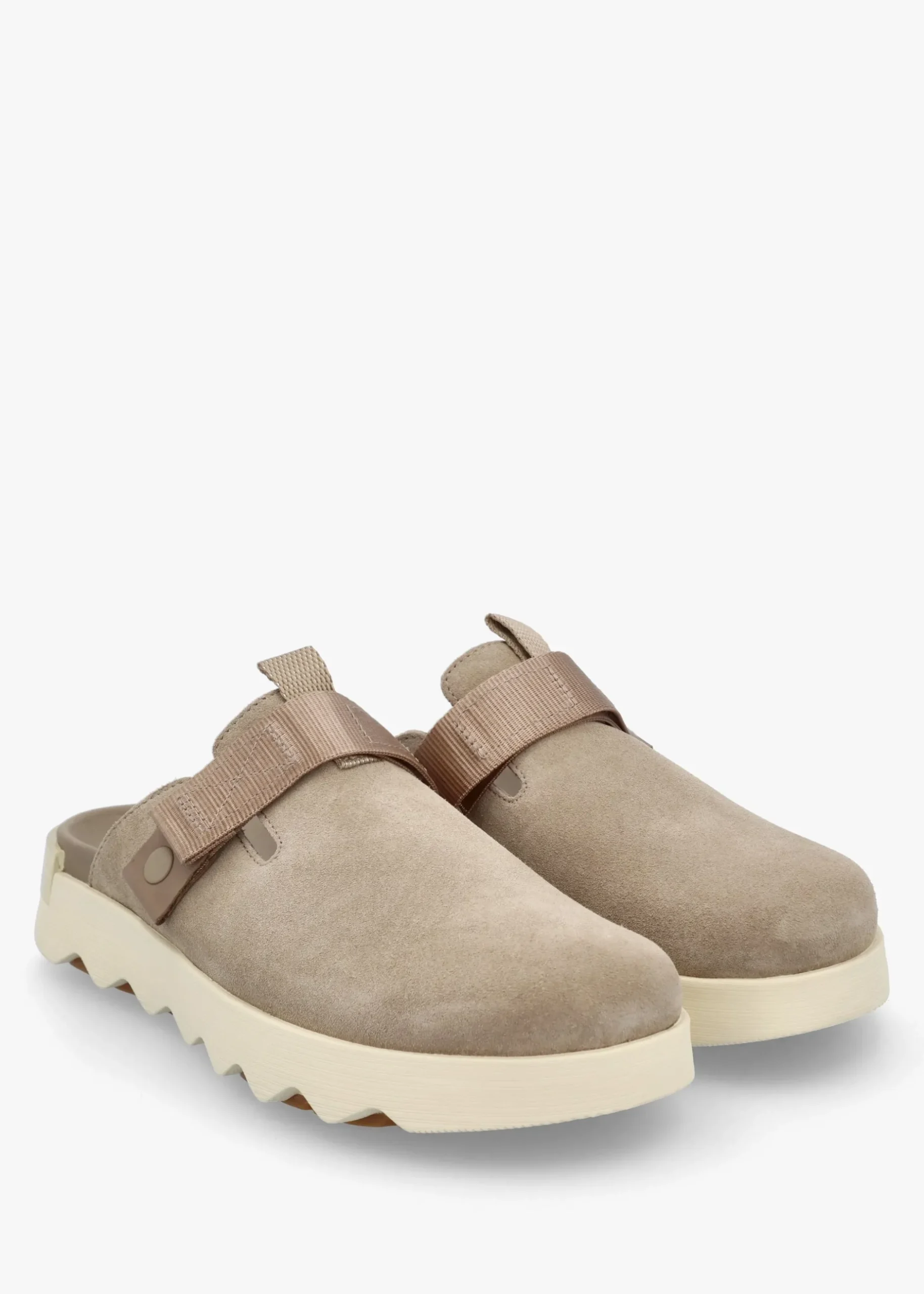 Fashion SOREL Viibe Omega Taupe Honey White Suede Clogs