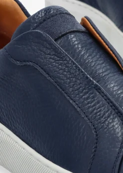 Hot DANIEL Viola Navy Tumbled Leather Low Profile Trainers