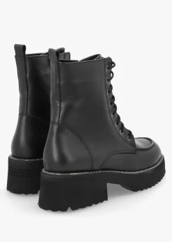 Best DANIEL Virtus Black Leather Glitter Trim Ankle Boots