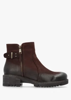 Clearance DANIEL Voluptas Brown Leather Ankle Boots