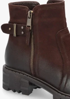 Clearance DANIEL Voluptas Brown Leather Ankle Boots