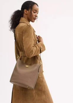 Online COACH Willow Soft Dark Stone Bucket Bag