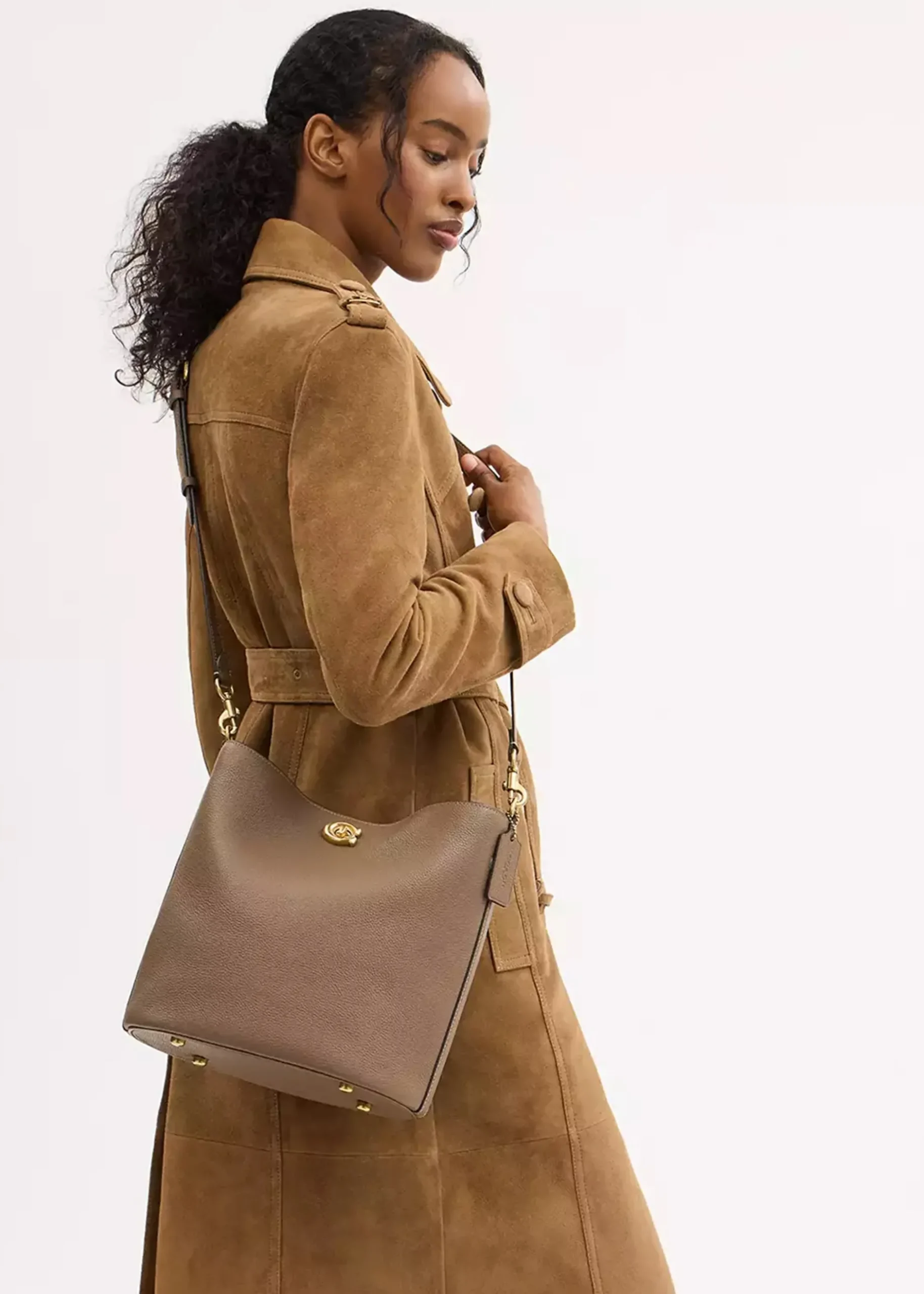 Online COACH Willow Soft Dark Stone Bucket Bag